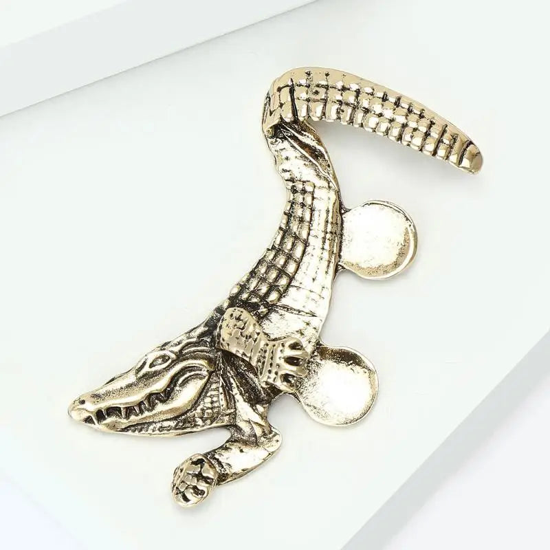Vintage Crocodile & Octopus Men's Suit Lapel Brooch Pin