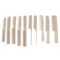 10-Pc Carbon Fiber Hair Cutting Comb Set – Antistatic
