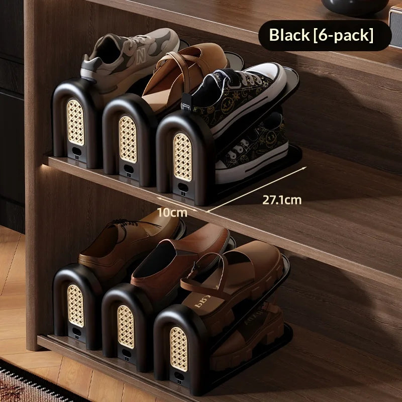 Adjustable Multi-Tier Retro Shoe Rack Organizer | Entryway