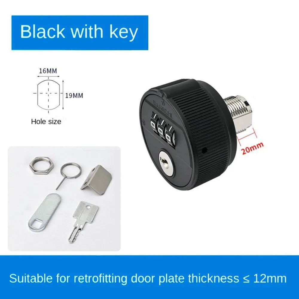 Zinc Alloy 3-Digit Combination Lock – Cabinet & Mailbox
