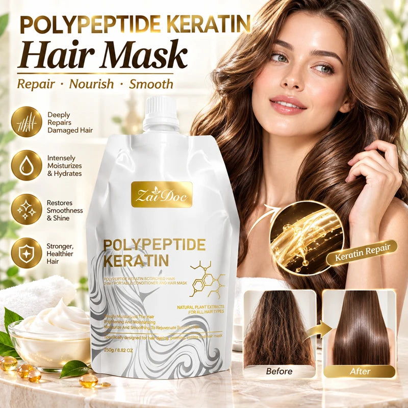 Polypeptide Keratin Hair Mask 250g – Deep Conditioning Treatment