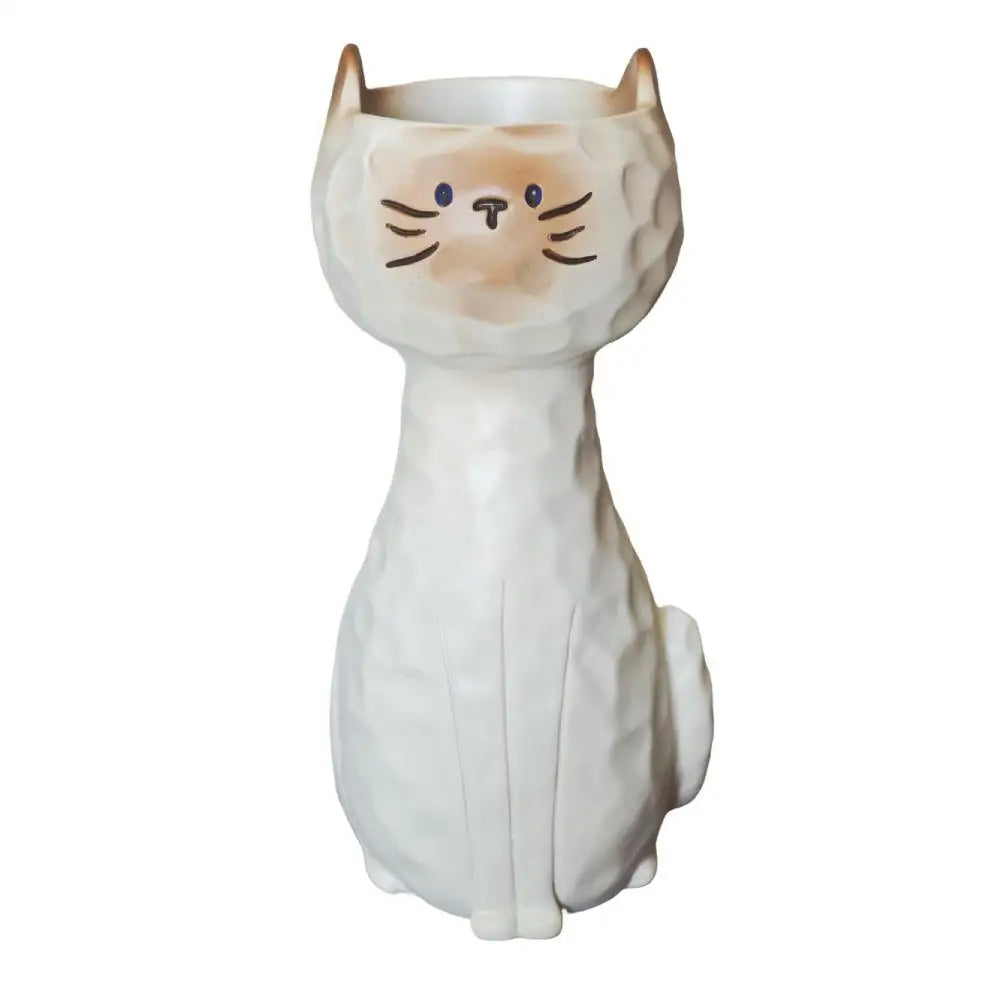 Resin Siamese Cat Vase – Cute Desktop Flower Pot Home Décor
