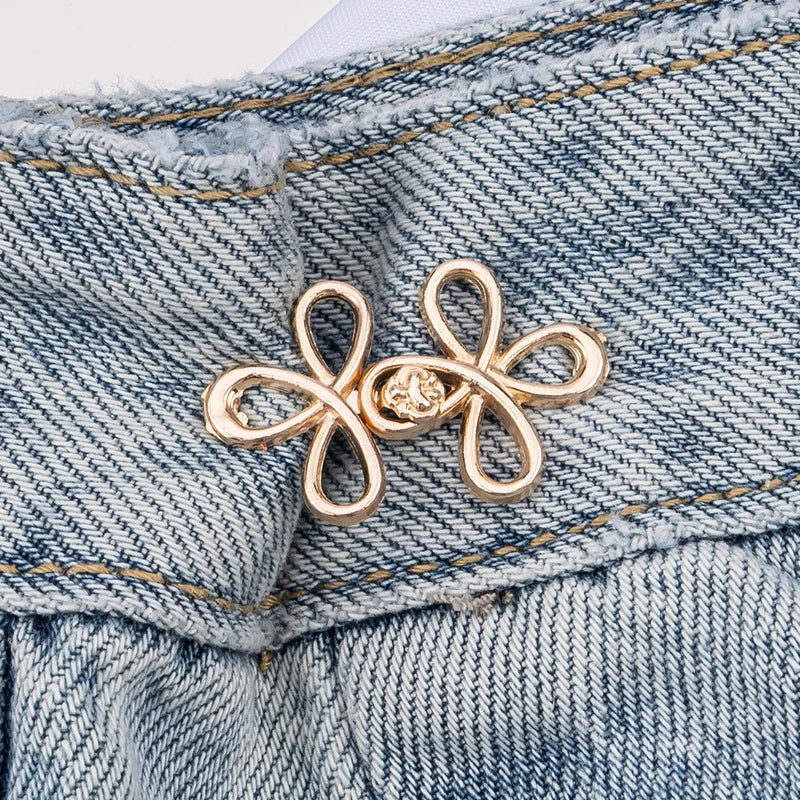 2-Pack Four Leaf Clover Waist Buckle Adjuster for Pants & Skirts