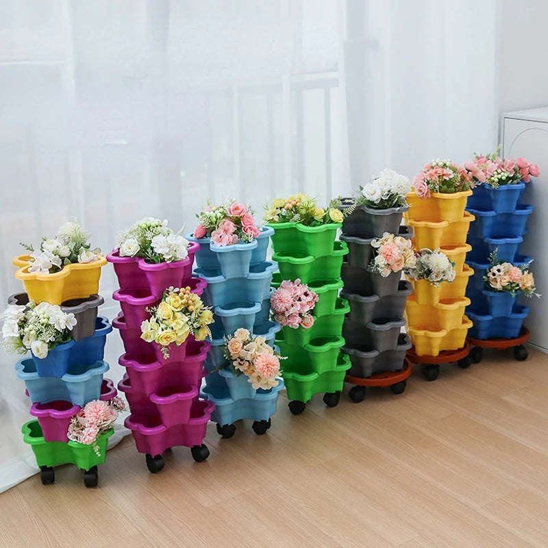 6-Tier Vertical Stackable Planter Tower for Herbs & Strawberries