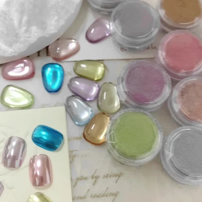Aurora Mirror Chrome Nail Powder – Holographic Glitter Pigment
