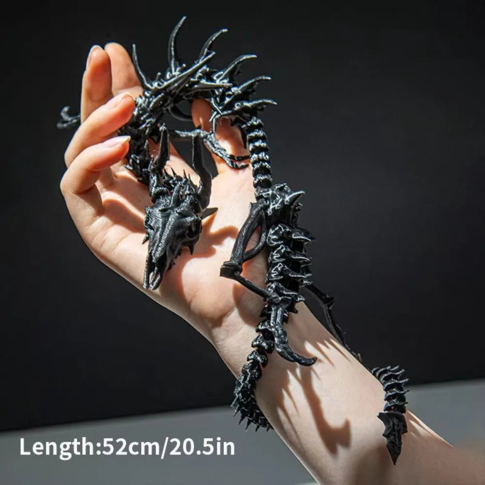 3D Printed Dragon Skeleton Figurine – Movable Collectible Model