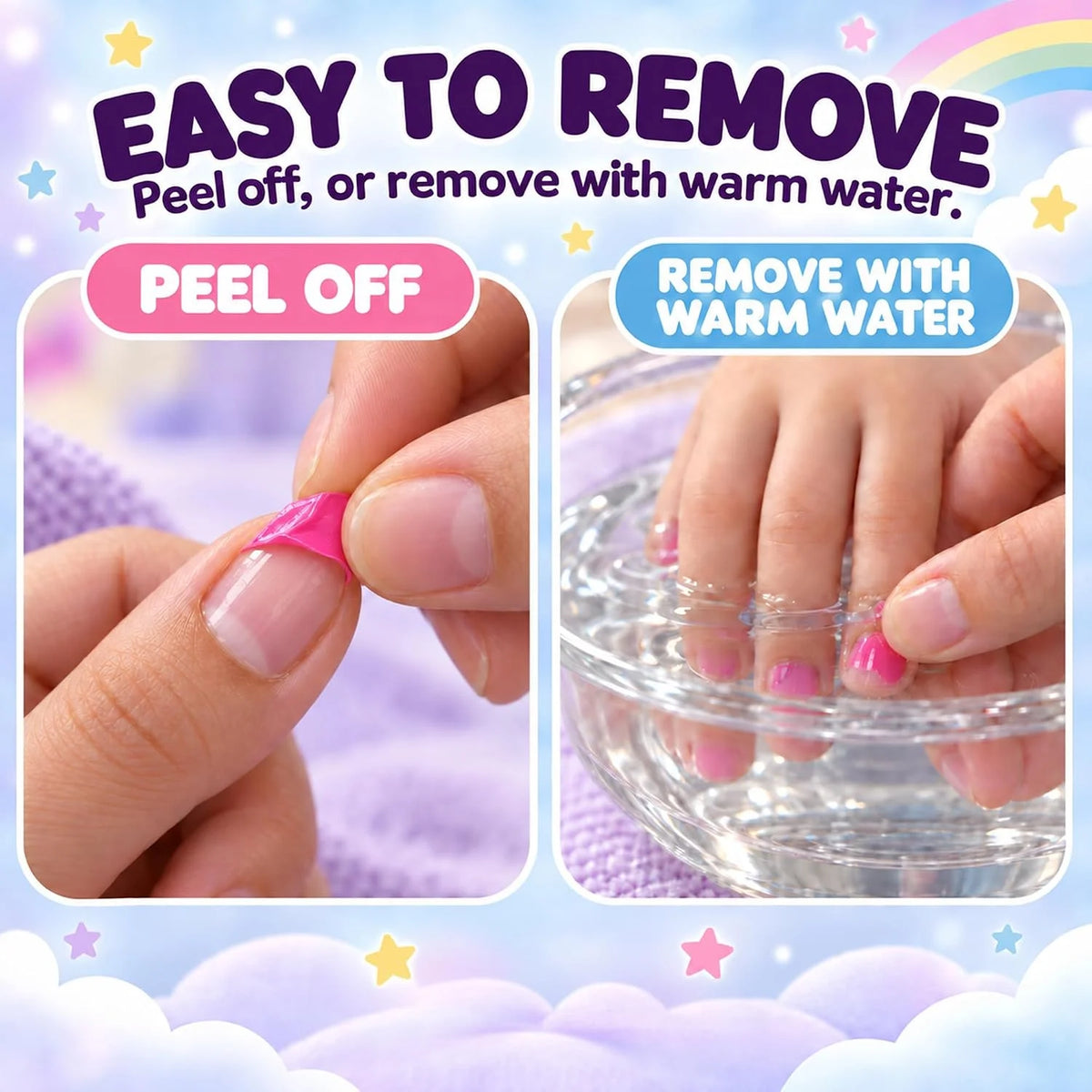 Kids Nail Polish Pen Set – 6 Colors Peel-Off DIY Nail Art