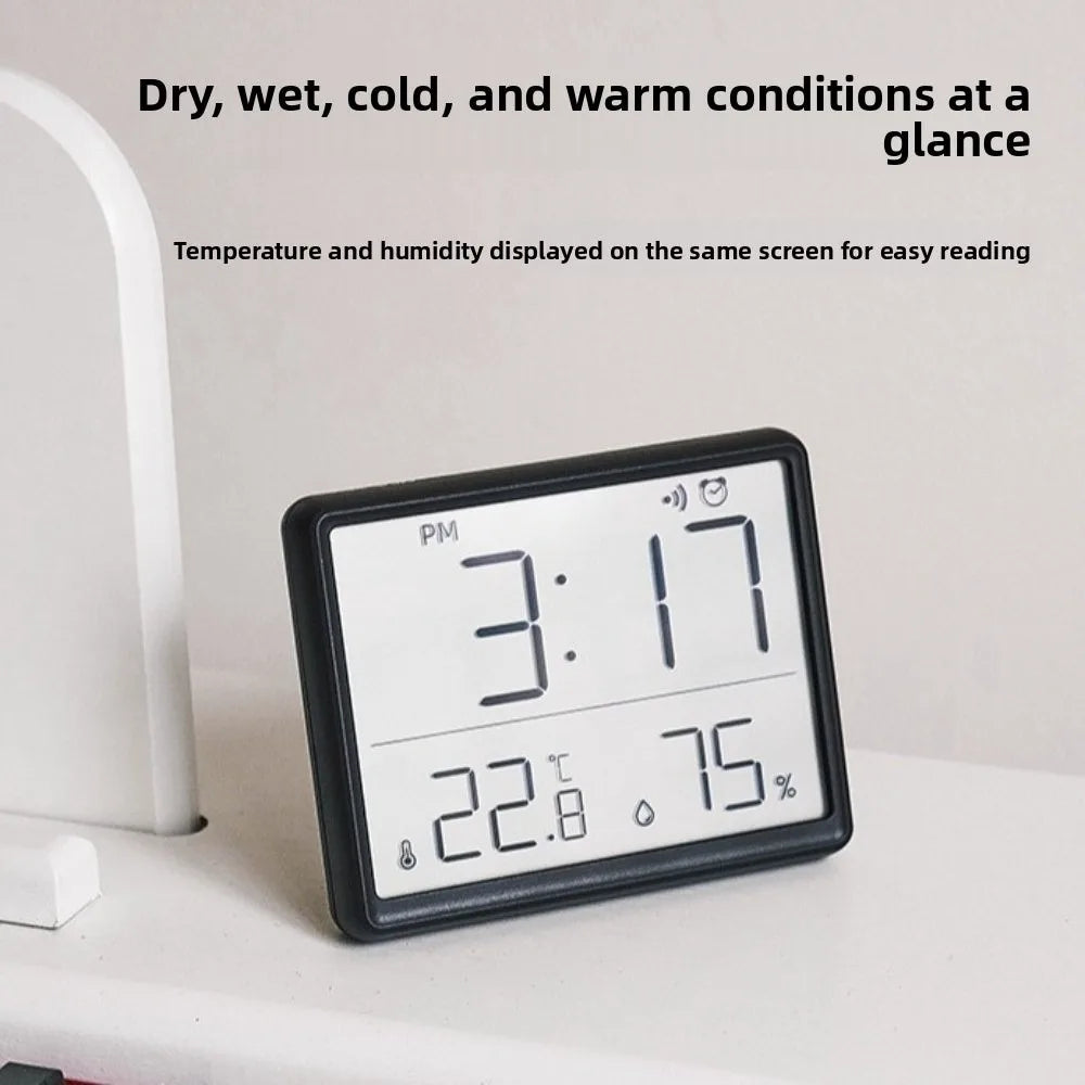 Magnetic Digital Alarm Clock – Large LCD & Humidity Sensor