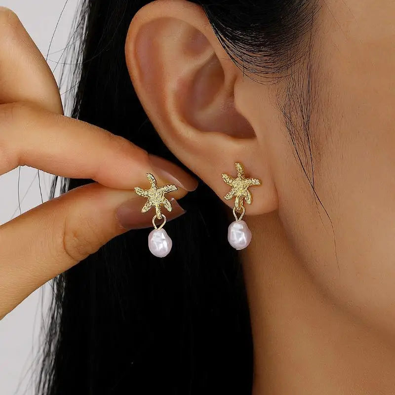 Ocean Shell Stud Earrings – Handmade Stainless Steel Jewelry