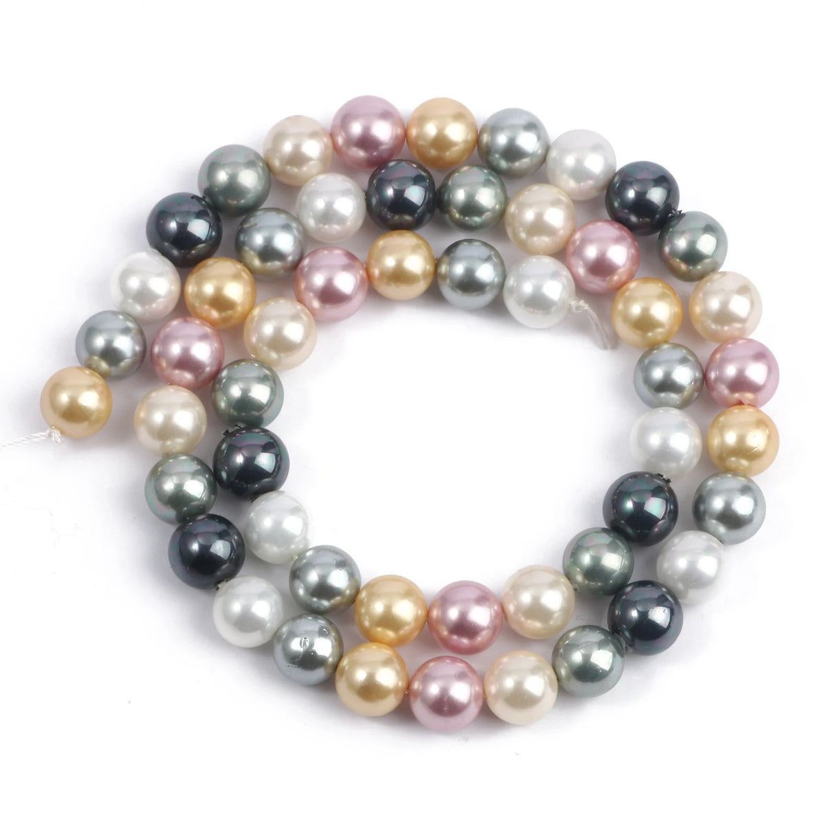 Multicolor Round Shell Pearl Beads for DIY Jewelry Making 6–12mm