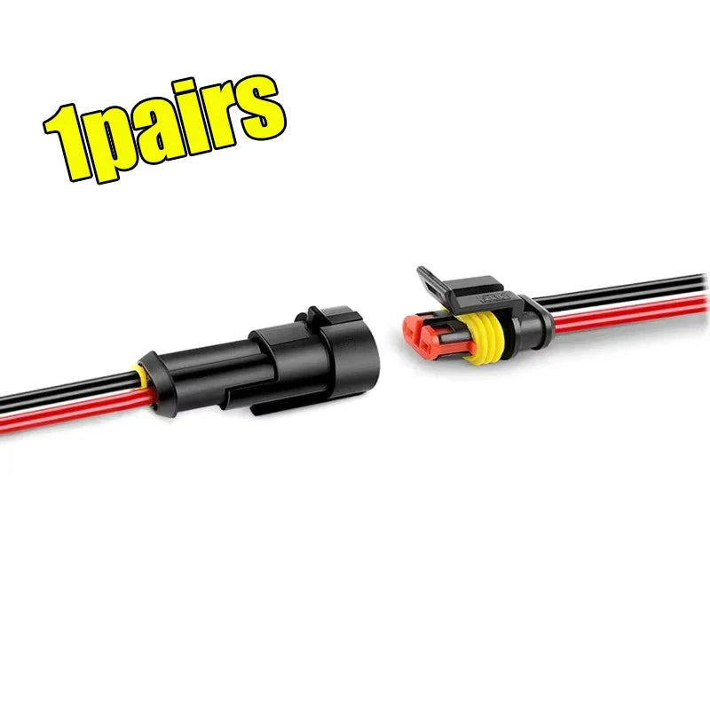 Waterproof 2-Pin Electrical Connector Plug – Auto & Marine