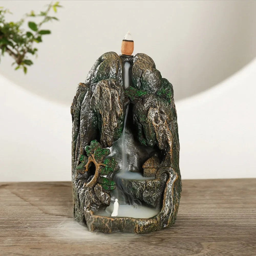 Mountain Tower Waterfall Backflow Incense Burner + 10 Cones