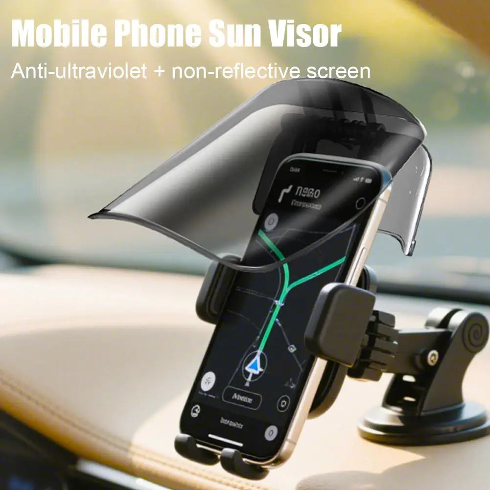 Motorcycle Phone Sun Visor – 360° Rotatable Rainproof Shield