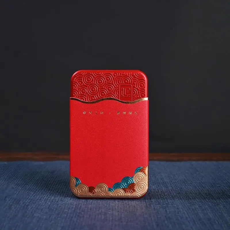Wavy Pattern Metal Tea Storage Tin – Airtight Portable Canister