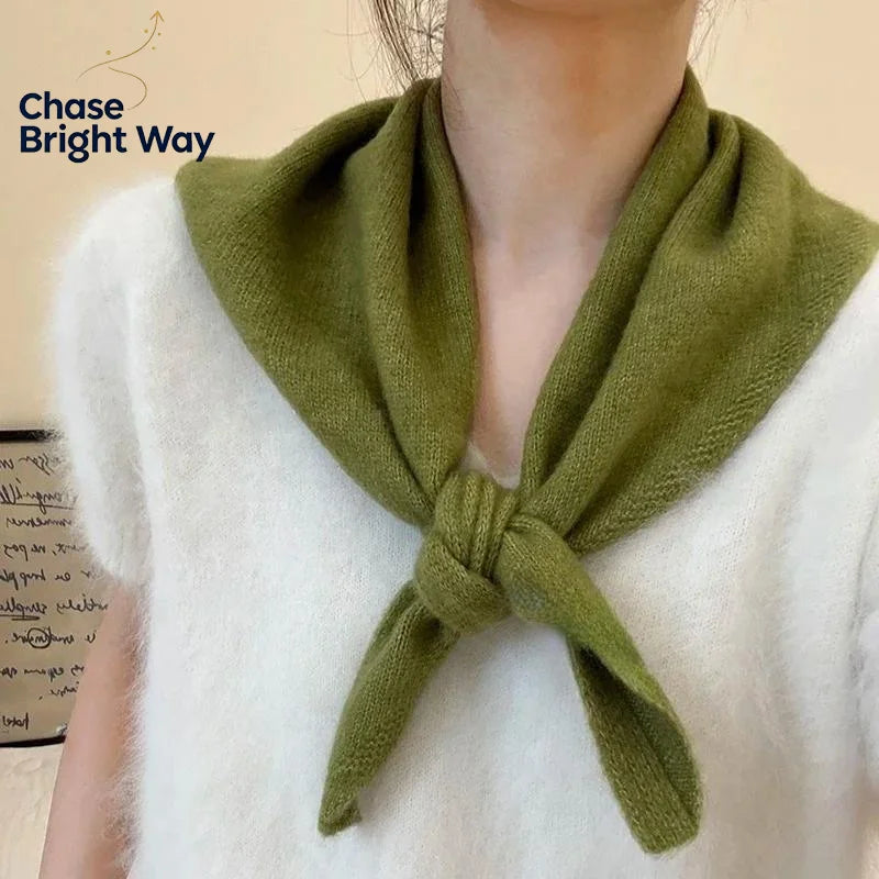 Women's Soft Knit Triangle Scarf – Warm Neck Shawl & Head Wrap
