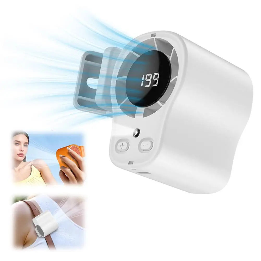 USB Rechargeable Clip-On Portable Fan | LED Display 360°