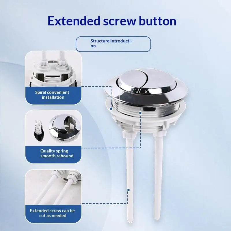 Universal Dual-Flush Toilet Push Button 38/48/58mm Tank Valve