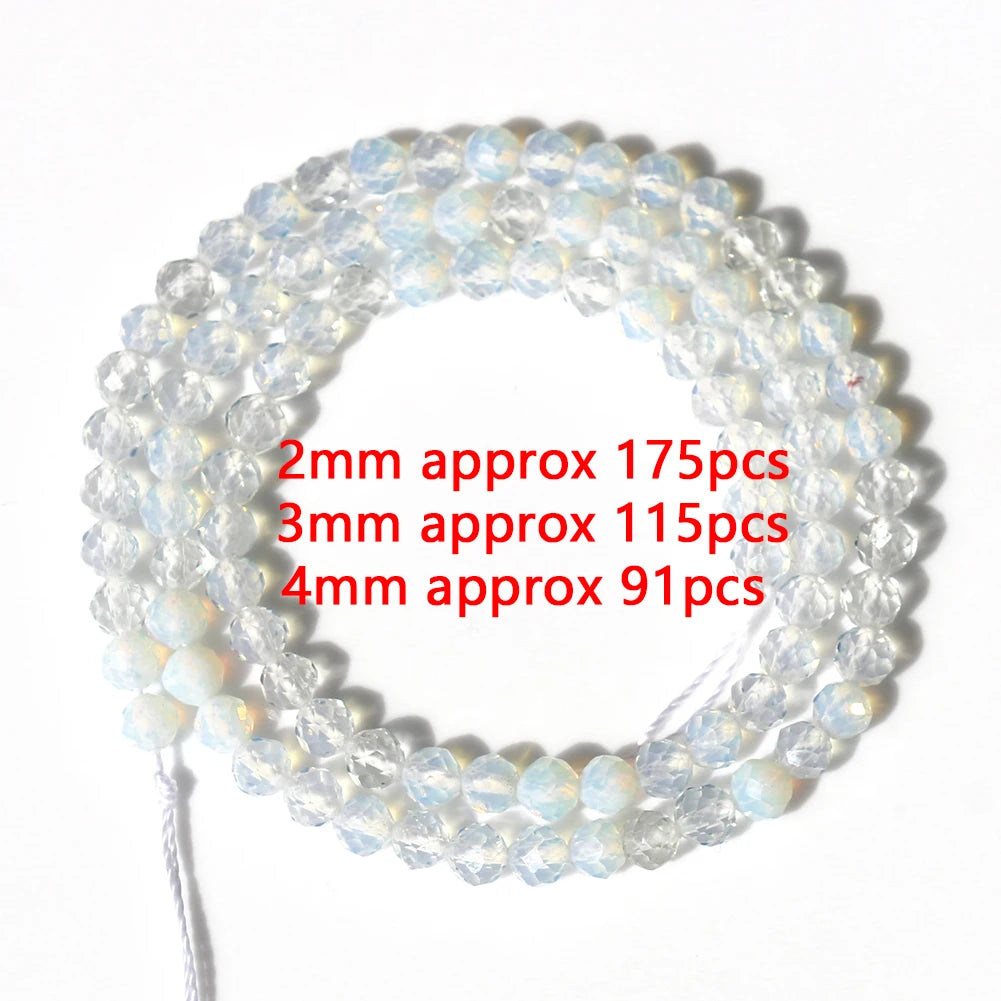 White Opalite Stone Beads 8mm Round Rondelle – DIY Jewelry Making