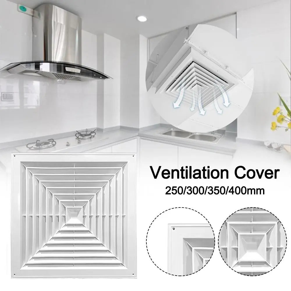 White Square Plastic Air Vent Grille | Silent Ventilation Cover
