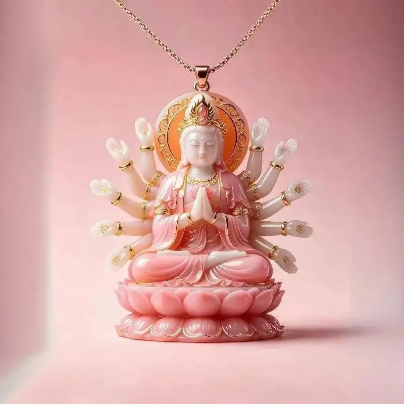 Blue Jade Gourd Dragon Pendant Necklace | Oriental Lucky Charm