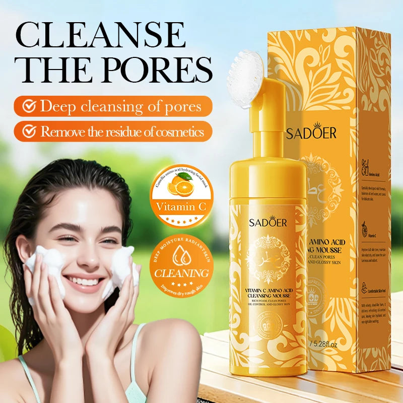 SADOER Vitamin C Facial Cleanser – Brightening Foam Wash