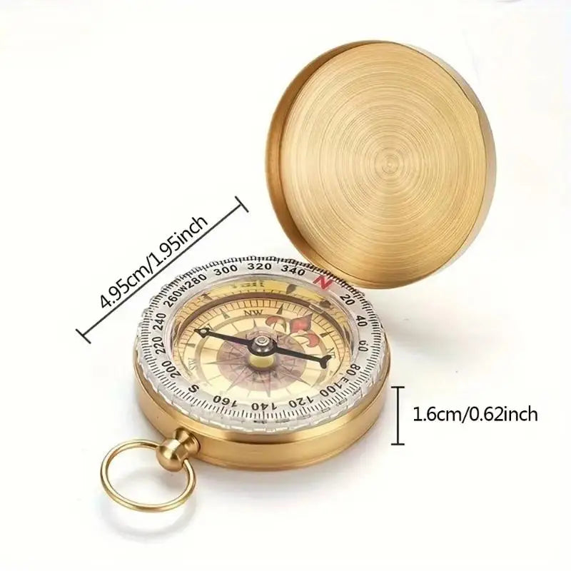 Vintage Flip-Top Pocket Compass – Stainless Steel Outdoor Hiking