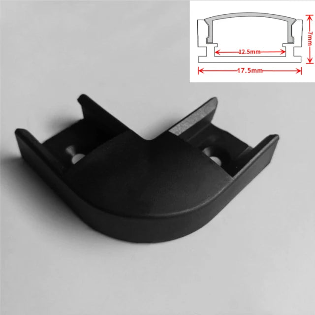 U-Shape LED Aluminum Profile Channel 50cm – Black/Milky Cover