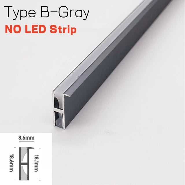 Recessed LED Aluminum Profile Channel & Silicone Diffuser Cabinet Light