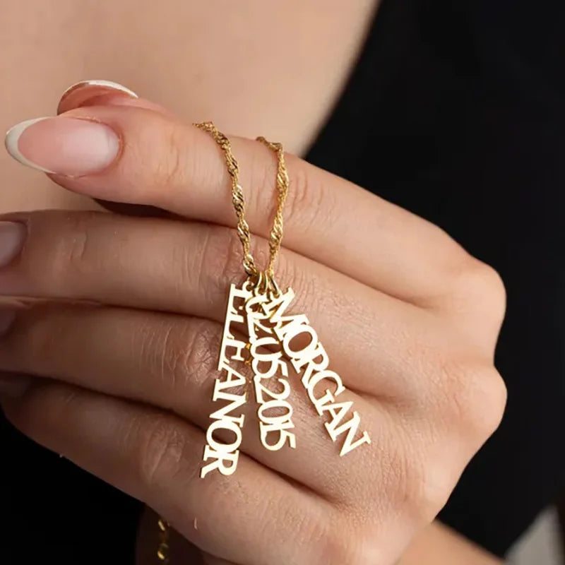 18K Gold Custom Name Necklace – Stainless Steel Choker