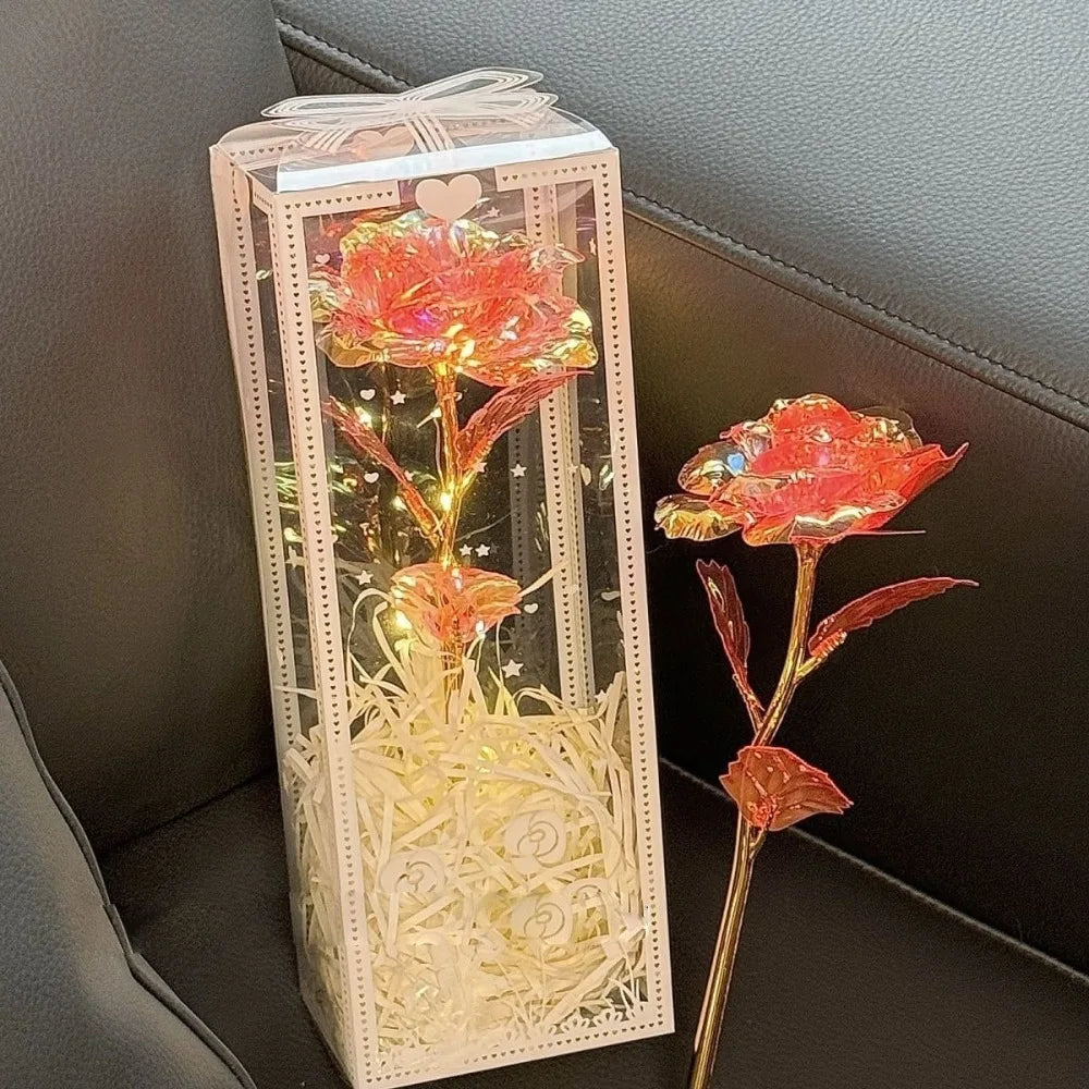 LED Sparkling Artificial Rose Gift Box – Simulated Flower