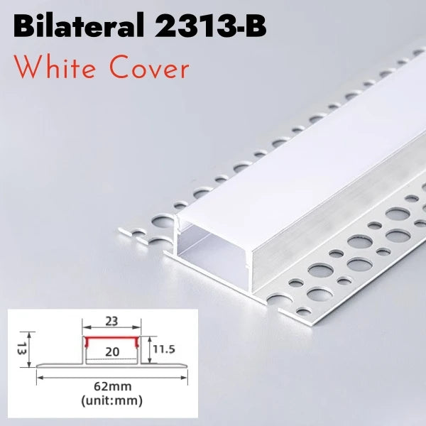 Recessed LED Aluminum Channel Profile Black Diffuser | Khelse
