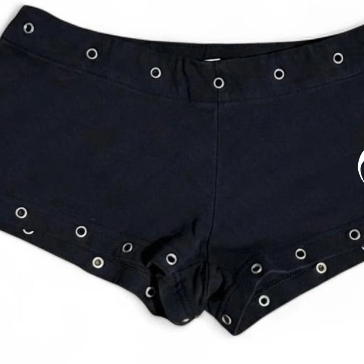 Y2K Gothic Hip Hop Rivet Shorts – Women's Black Slim Fit