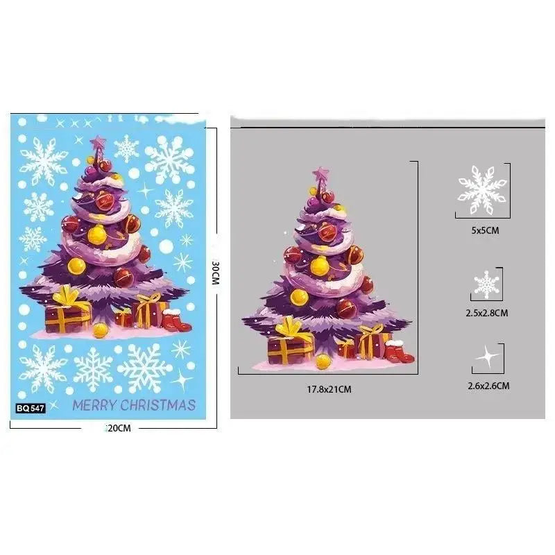 Christmas Window Clings – Removable Self-Adhesive PVC Decals