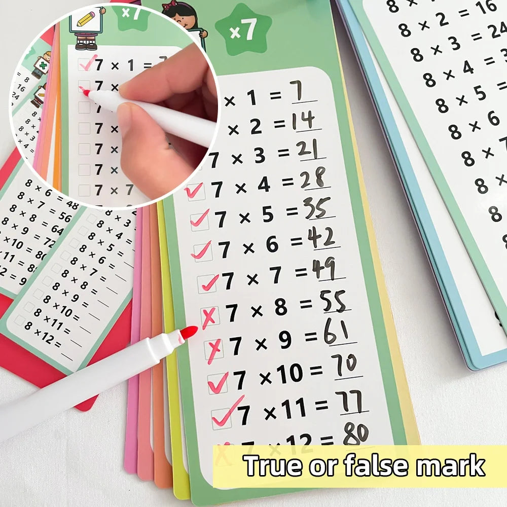 15-Pc Erasable Math Learning Cards – Kids Arithmetic Teaching Aid
