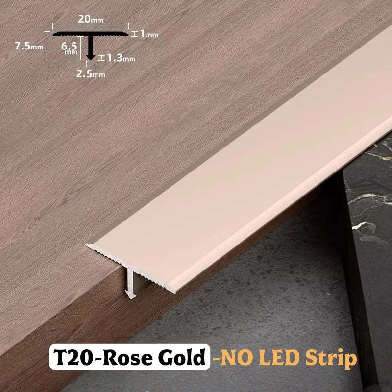 T-Shape Aluminum Floor Transition Strip | Tile Gap Edge Profile