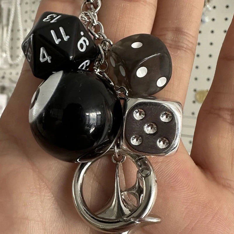 Vintage Irregular Dice Keychain Bag Charm & Phone Chain