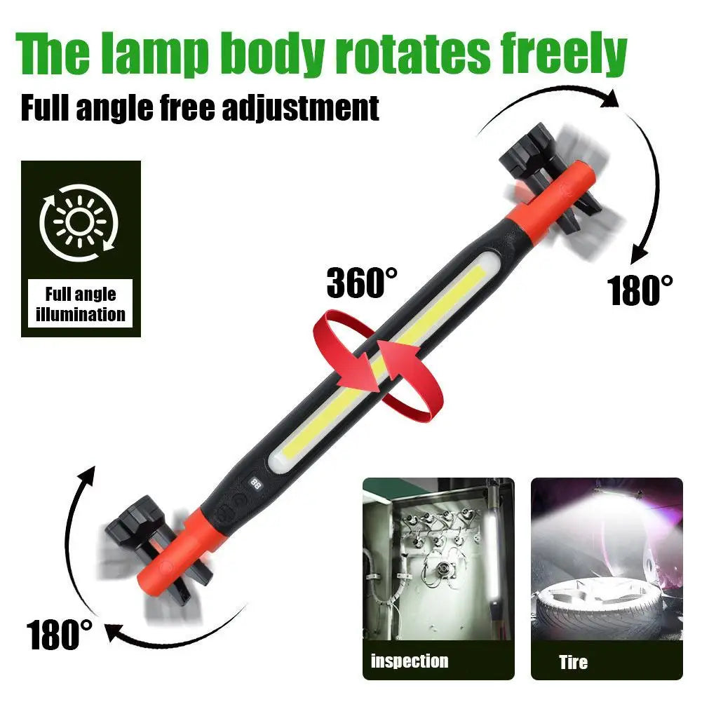 Rechargeable LED Work Light – Magnetic Base, Hook & USB Power