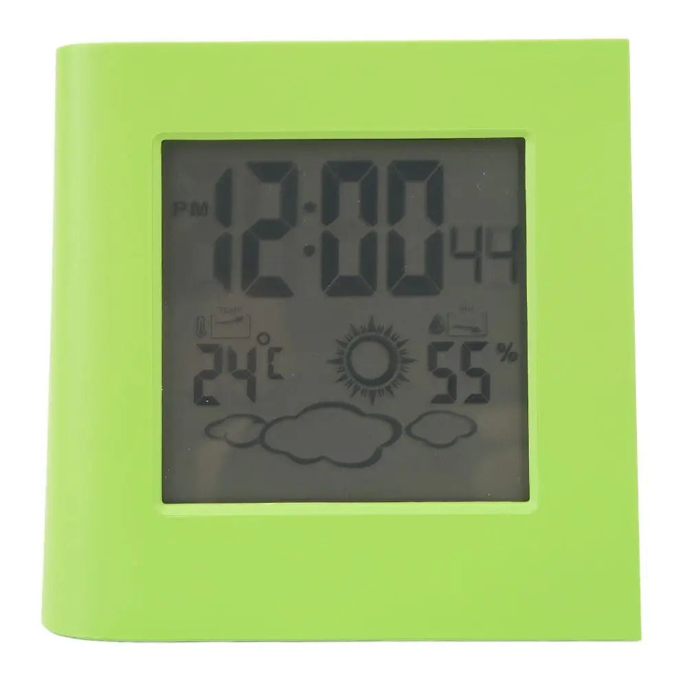 Solar Battery Alarm Clock LCD Weather Forecast Display