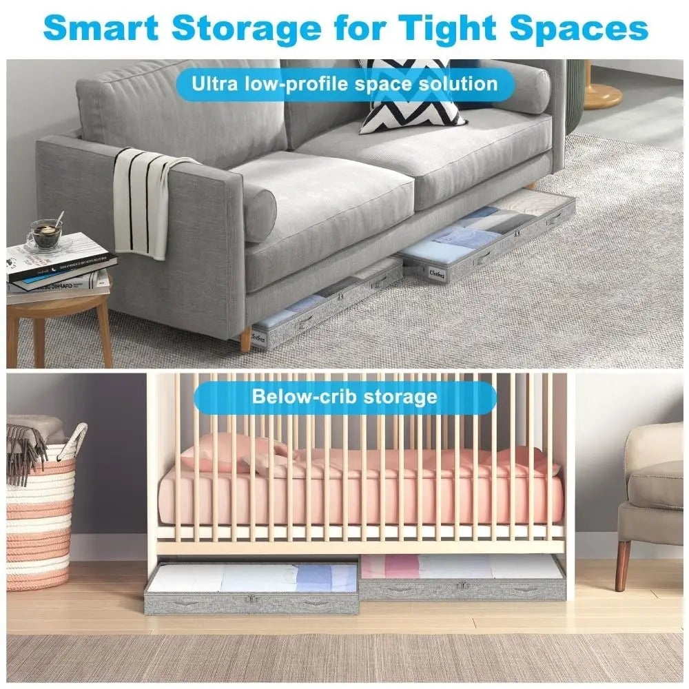 Under Bed Storage Drawer with Clear Lid – Large Foldable Bin