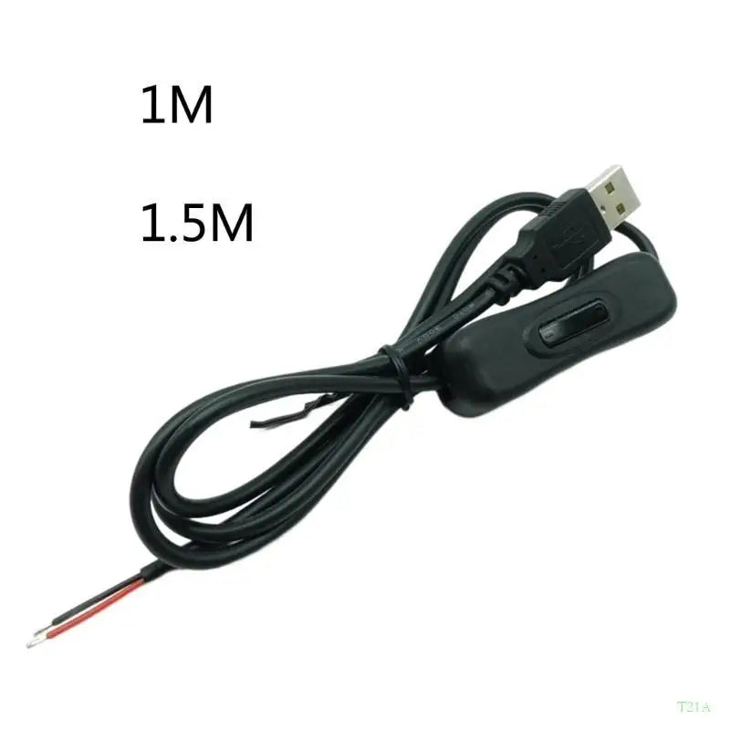 USB Male 2-Wire Pigtail Power Cable with On/Off Switch | DIY