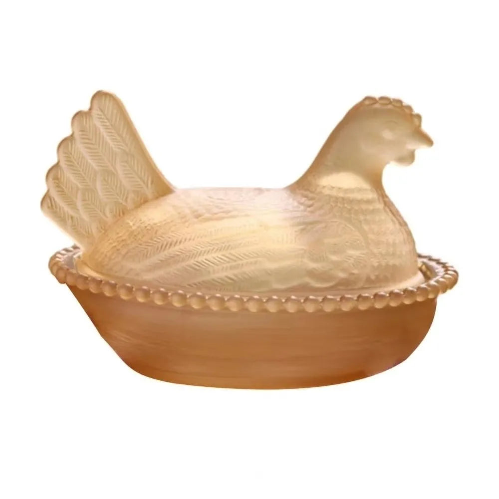 Chicken Shaped Candy Dish with Lid – Hen on Nest Decor