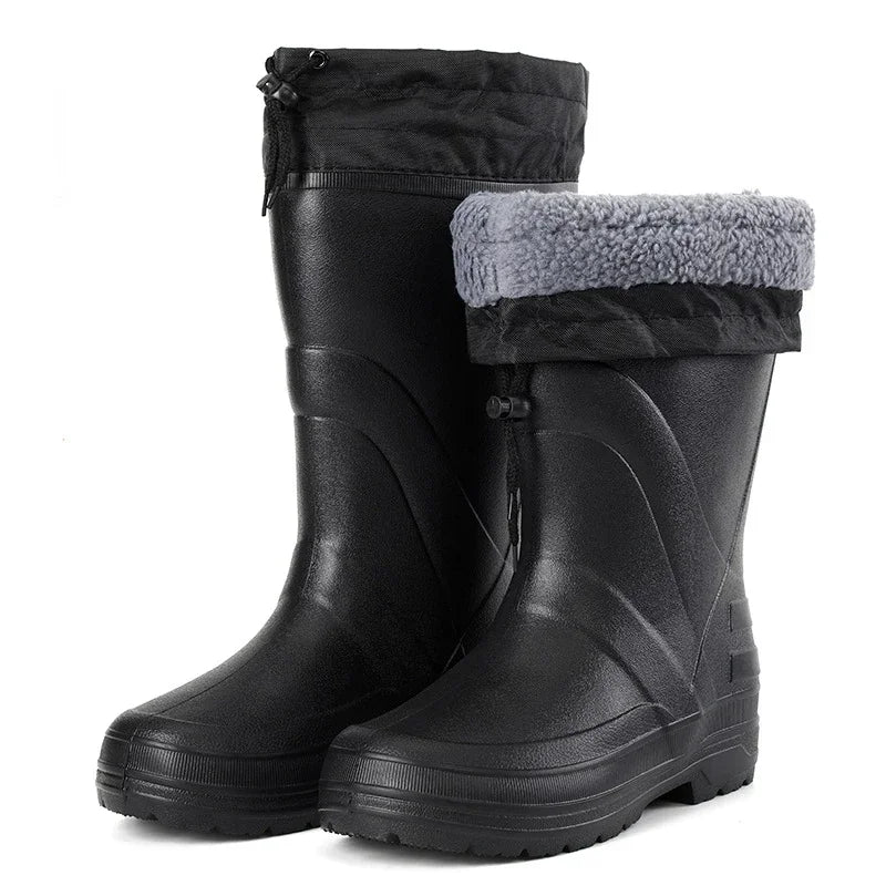 Men's EVA Waterproof Rain Boots – Non-Slip Mid-Calf Snow Boots