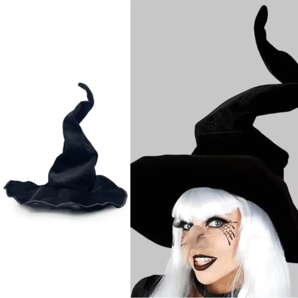 Vintage Twisted Wizard Hat – Flannelette Halloween Devil Cap