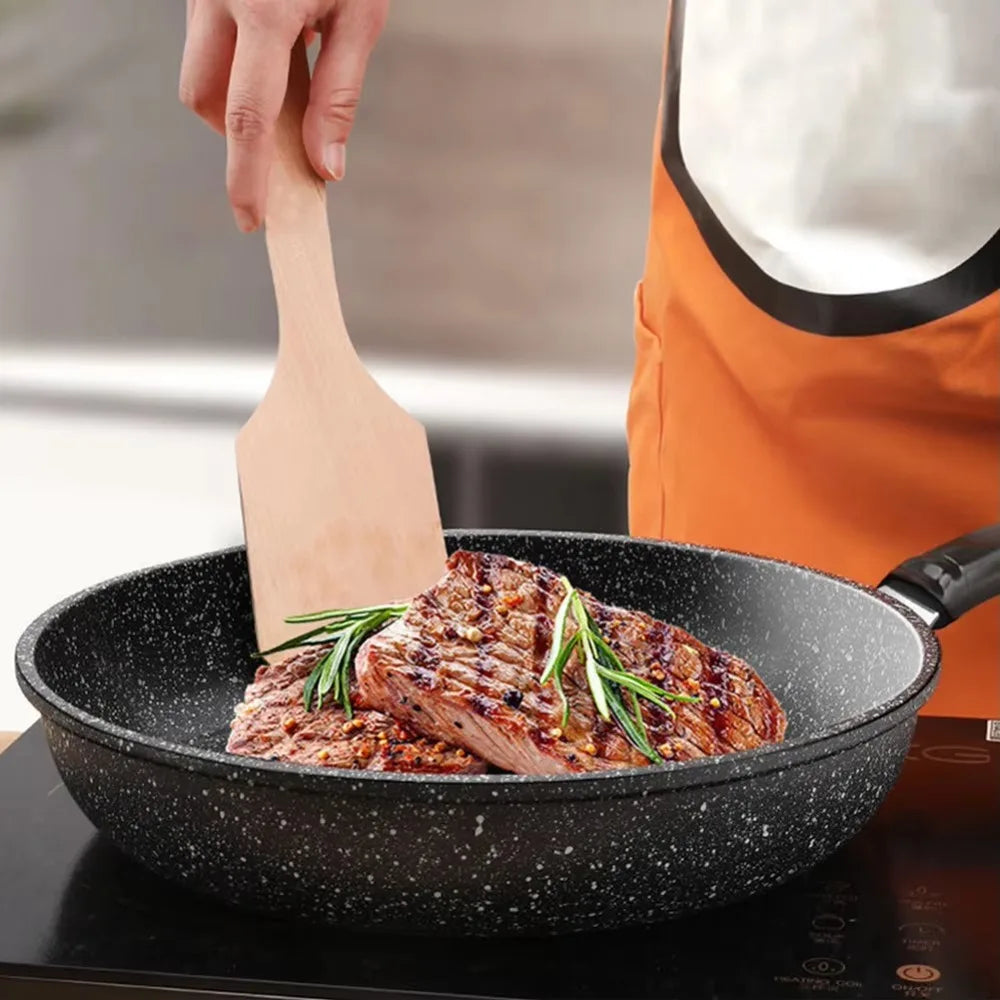 Stone Nonstick Frying Pan with Glass Lid | 22–28cm Skillet