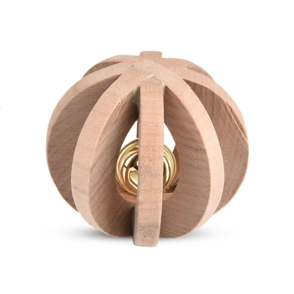 Wooden Bell Ball Chew Toy for Hamsters, Rabbits & Small Pets
