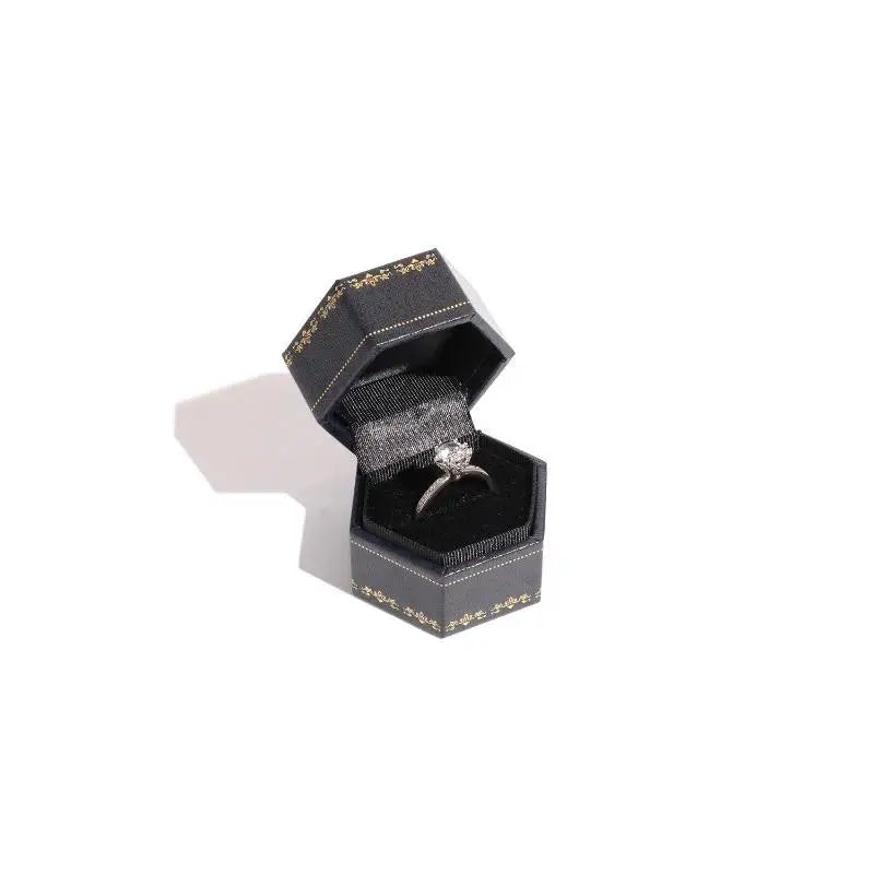 Vintage Hexagonal Mini Ring Box – Printed Jewelry Gift Box
