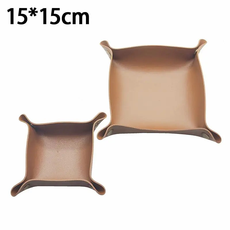 Square PU Leather Desktop Storage Tray – Nordic Organizer