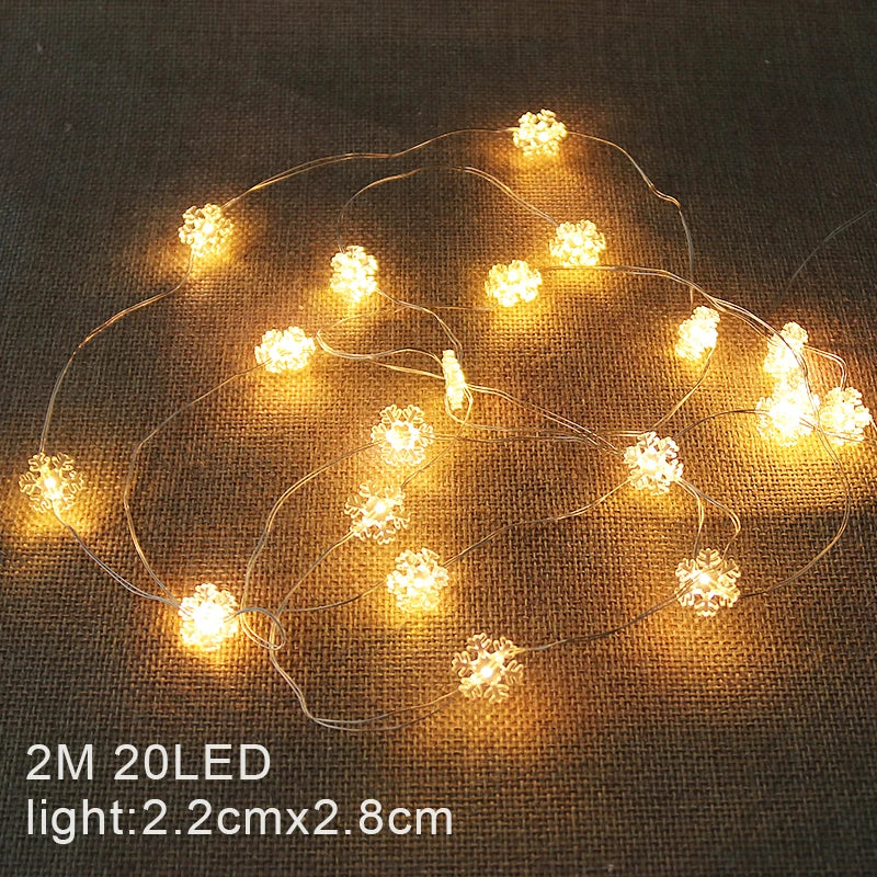 2M Christmas Santa & Snowman LED Light String Garland Decor