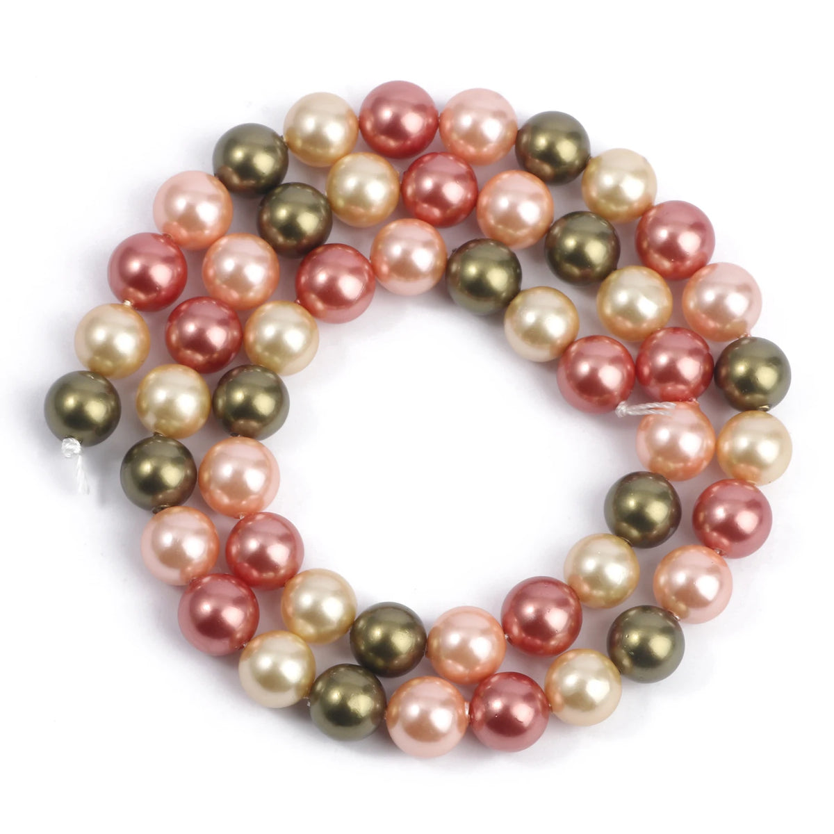Multicolor Round Shell Pearl Beads for DIY Jewelry Making 6–12mm