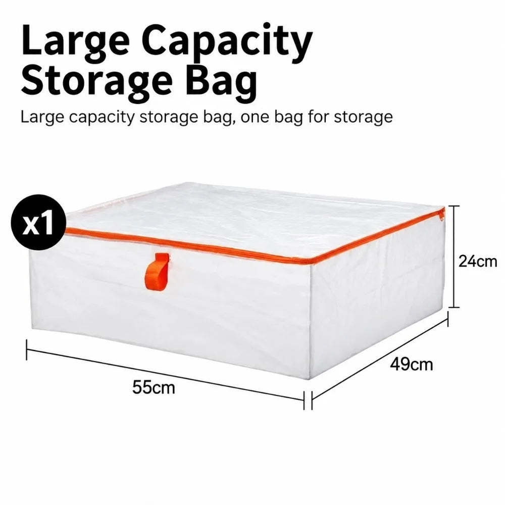 Large Transparent Clothes & Quilt Storage Bag – Dustproof PVC